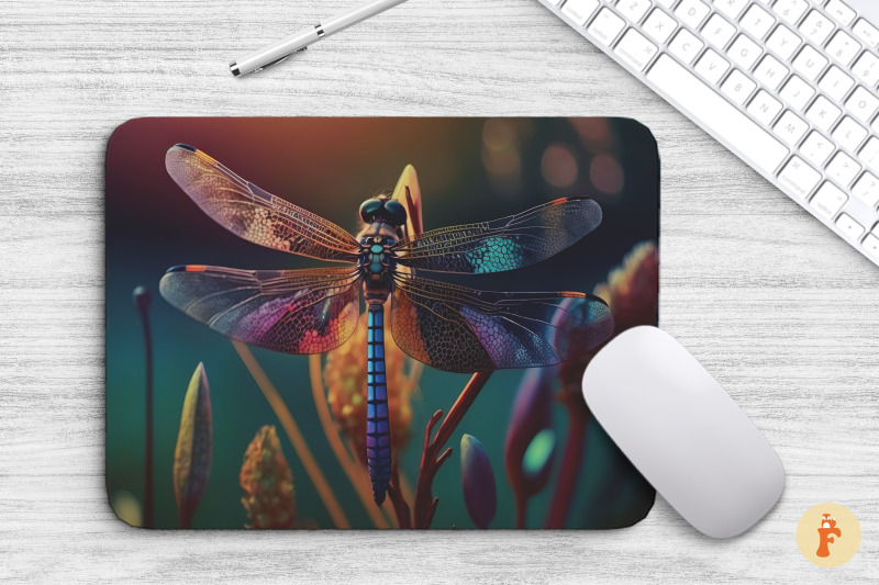 mouse-pad-beautiful-iredescent-dragonfly