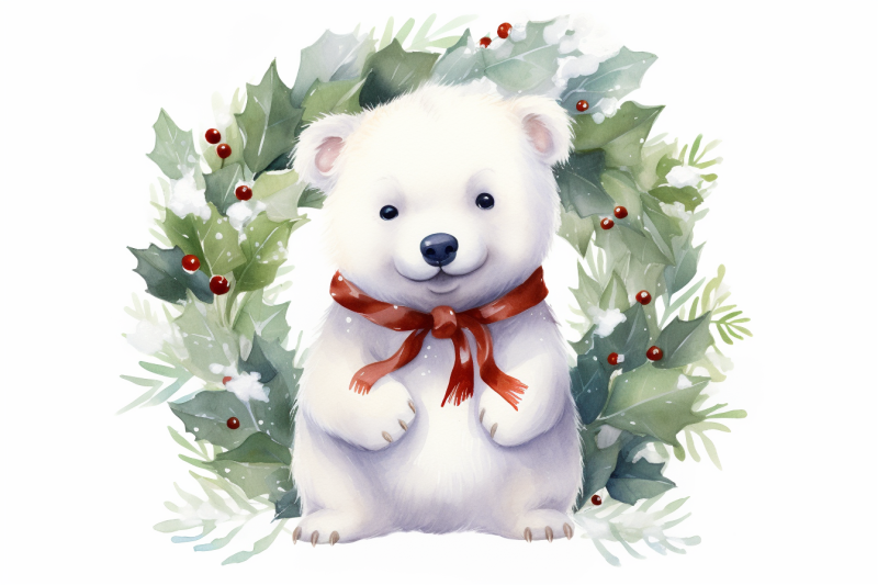 christmas-animals-and-wreaths