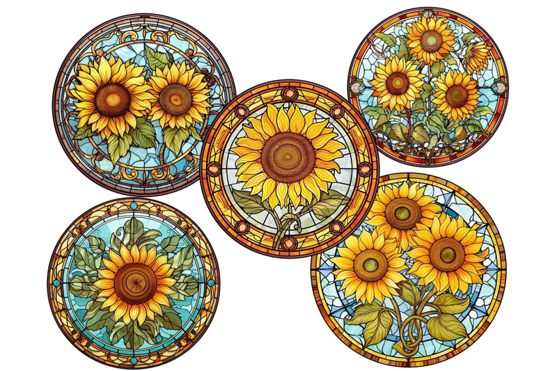 sunflowers-stained-glass-clipart