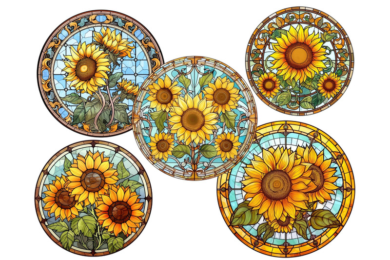 sunflowers-stained-glass-clipart