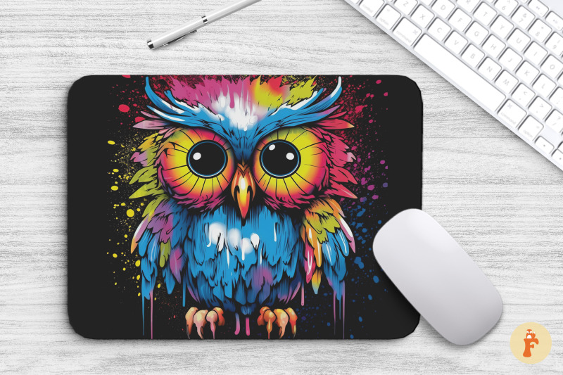 mouse-pad-cute-owl-graffiti-style