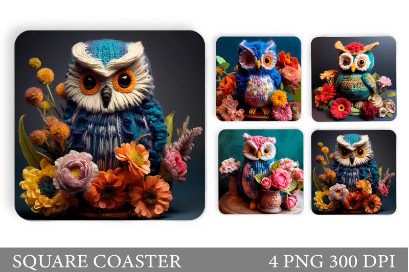 knitted-owl-square-coaster-3d-owl-coaster-sublimation