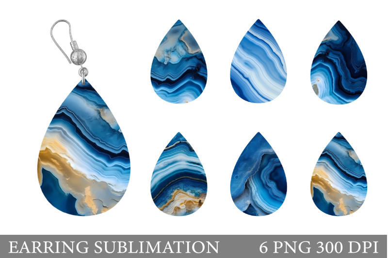 stone-texture-earring-sublimation-abstract-teardrop-earring