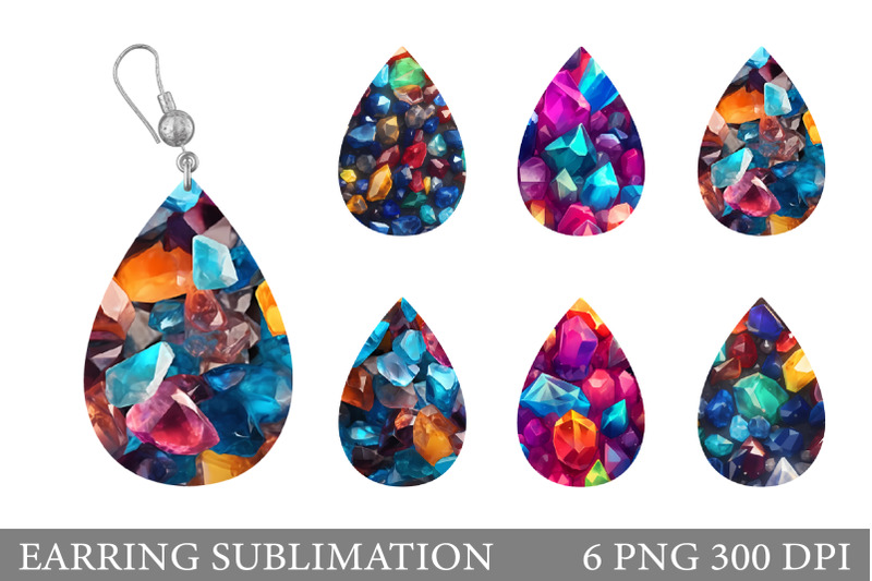 3d-stones-earring-sublimation-3d-stones-teardrop-earring