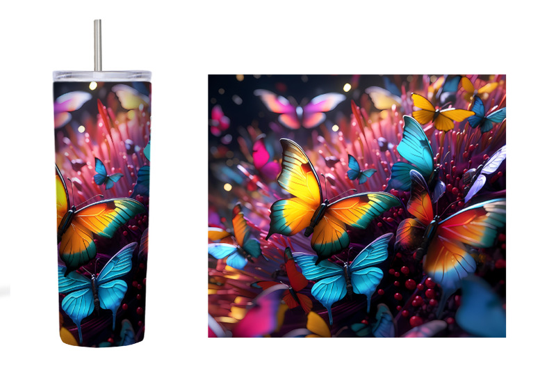 3d-butterflies-tumbler-sublimation-3d-butterfly-tumbler