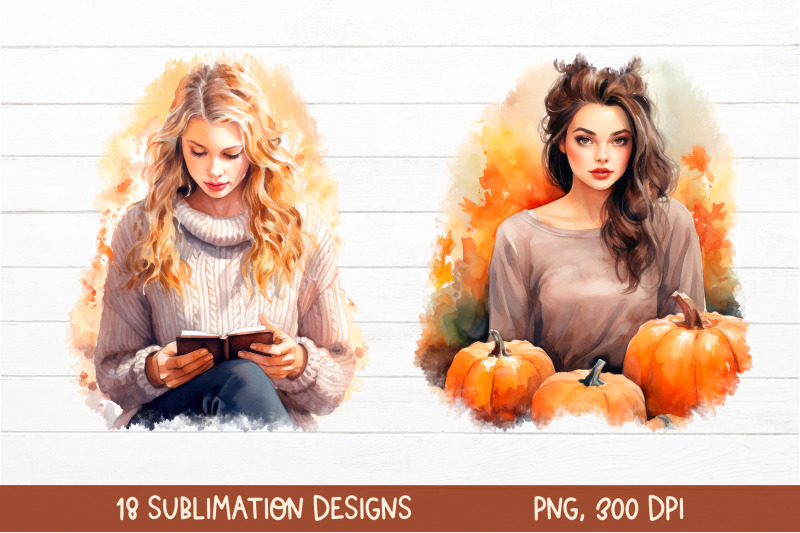 watercolor-fall-girl-sublimation-women-with-pumpkin-print