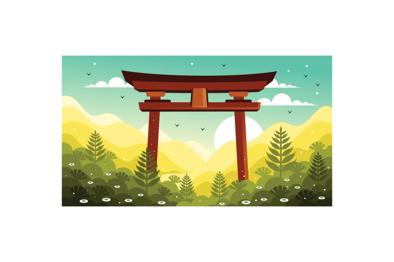 torii-gate-japan-in-forest-illustration