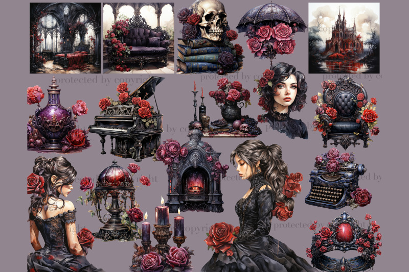 gothic-clipart-victorian-girl-illustration