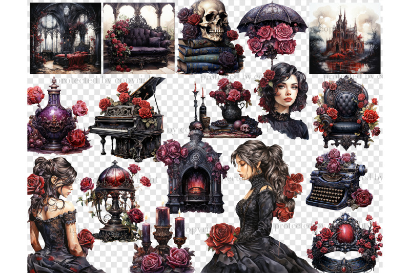 gothic-clipart-victorian-girl-illustration