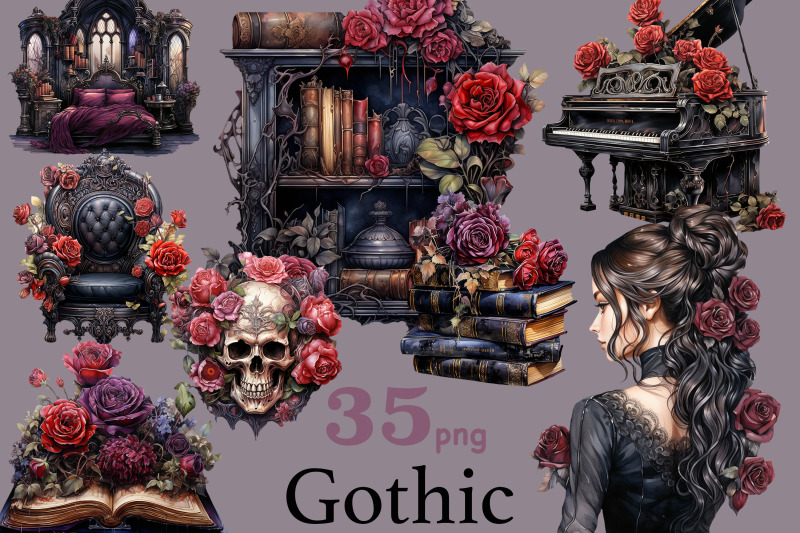 gothic-clipart-victorian-girl-illustration