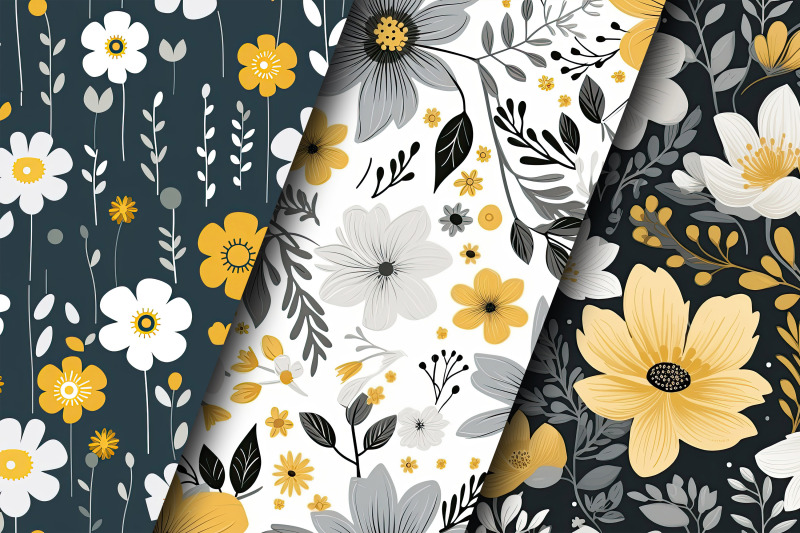 grey-amp-yellow-cute-floral-seamless-pattern-digital-papers