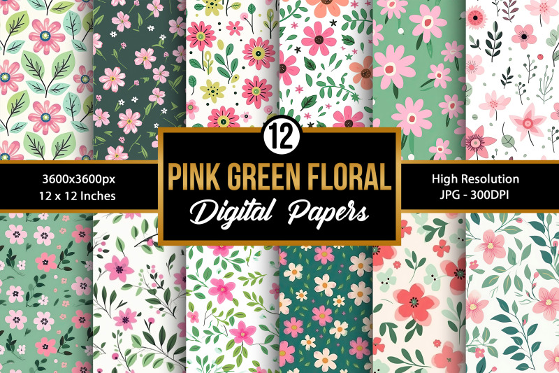 pink-amp-green-cute-flowers-seamless-pattern-floral-digital-papers