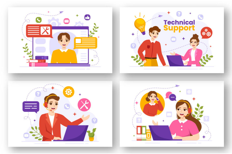 12-technical-support-system-illustration