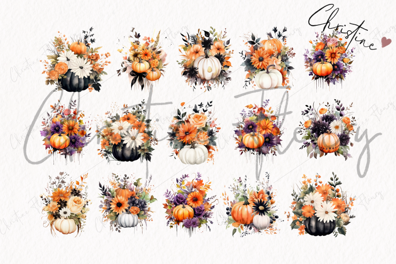 watercolor-fall-pumpkin-floral-clipart