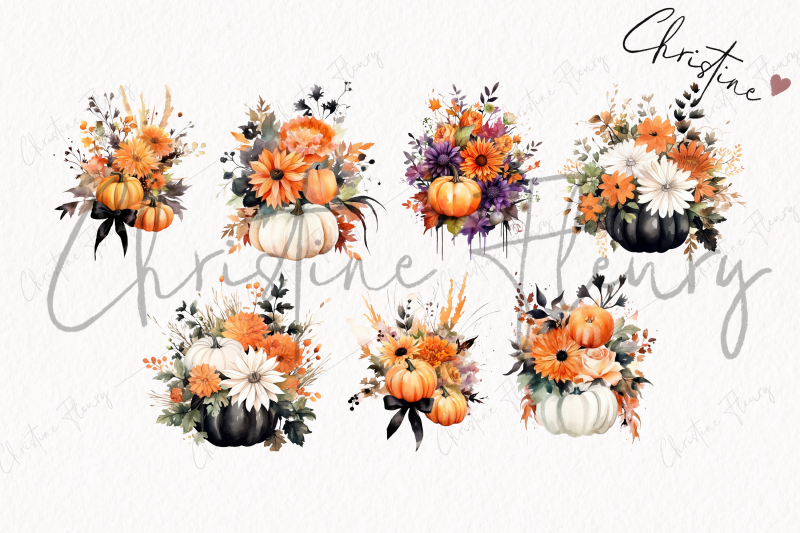 watercolor-fall-pumpkin-floral-clipart