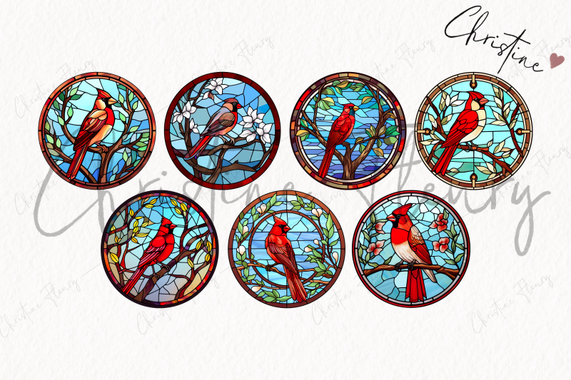 37-round-cardinal-stained-glass-clipart