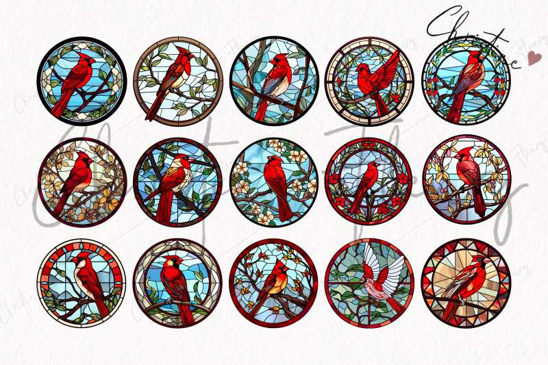 37-round-cardinal-stained-glass-clipart