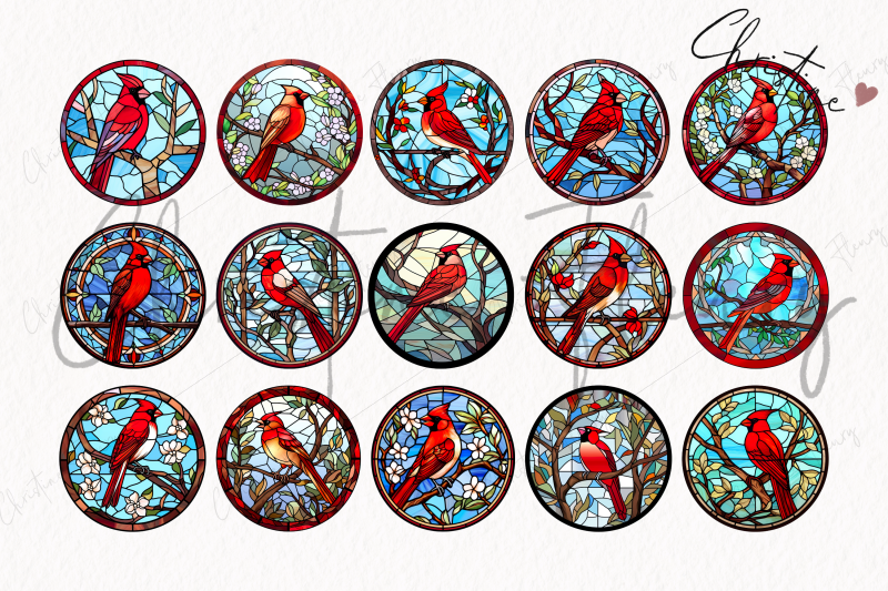 37-round-cardinal-stained-glass-clipart