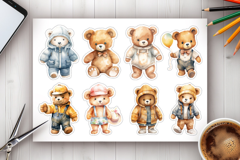 56-watercolor-bears-png-stickers-for-cricut