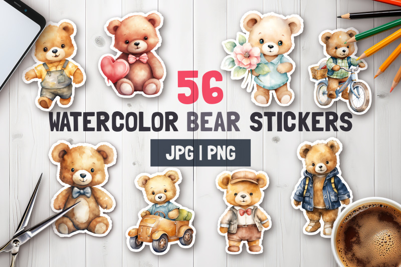 56-watercolor-bears-png-stickers-for-cricut