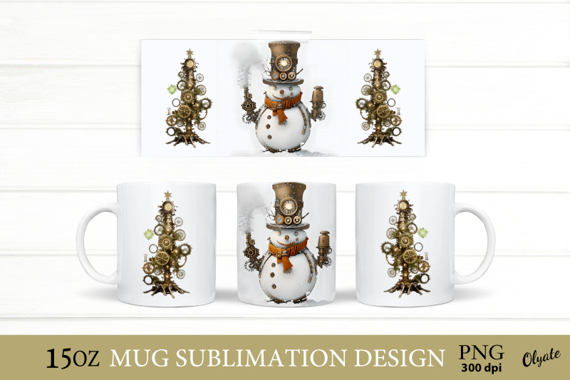 christmas-steampunk-sublimation-snowman-mug-png
