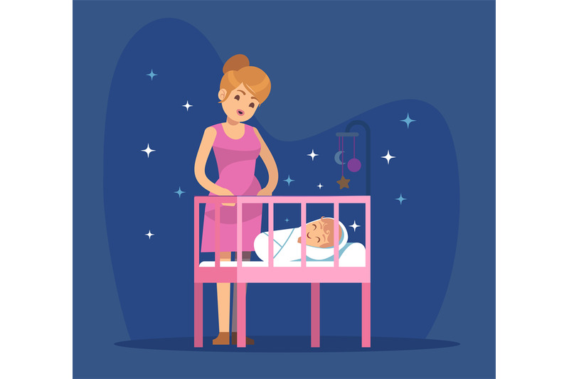 mom-sings-lullaby-for-baby-in-crib-so-he-falls-asleep-happy-woman-wit