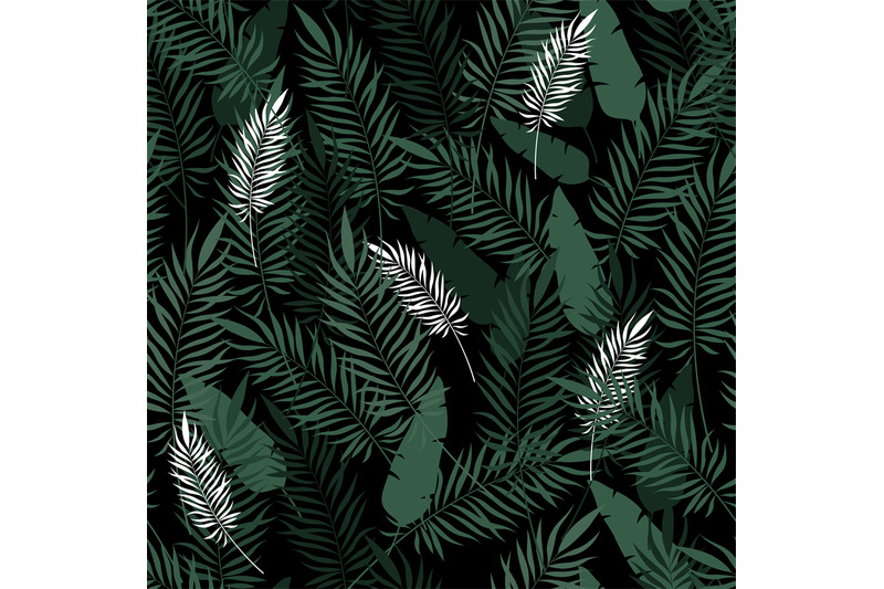 seamless-pattern-with-palm-leaves-exotic-green-foliage-on-black-backg