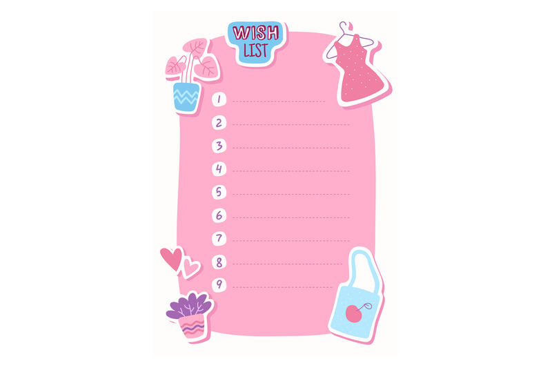 planner-paper-wish-list-frame-for-text-with-numbers-cute-dress-and