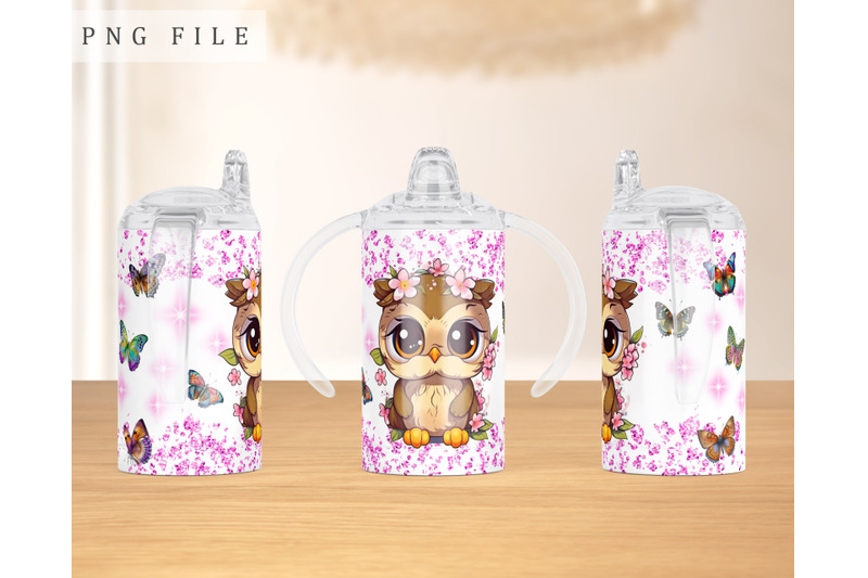 baby-owl-sippy-cup-wrap-12oz-sippy-cup-sublimation-design-little-owl