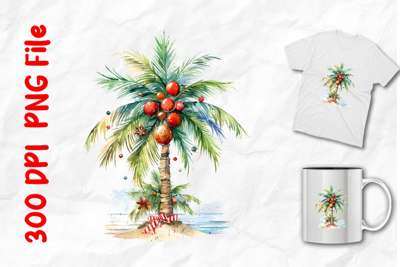 christmas-palm-tree-on-the-beach