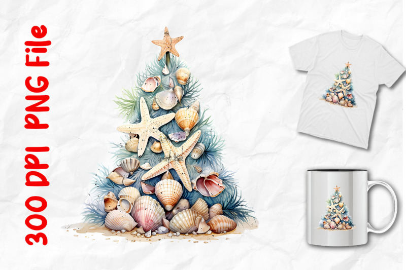 christmas-in-july-sea-shells-tree