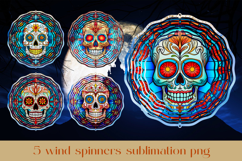 skull-wind-spinner-sublimation-stained-glass-wind-spinner