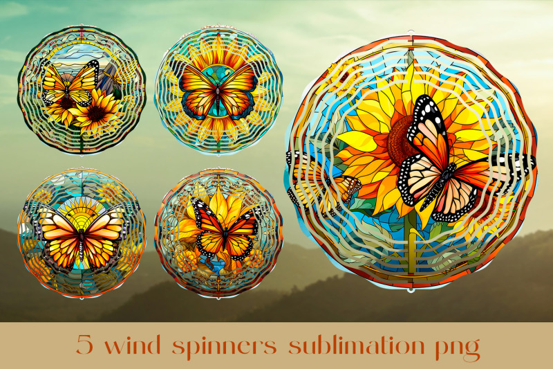 butterfly-wind-spinner-sublimation-stained-glass-wind-spinner