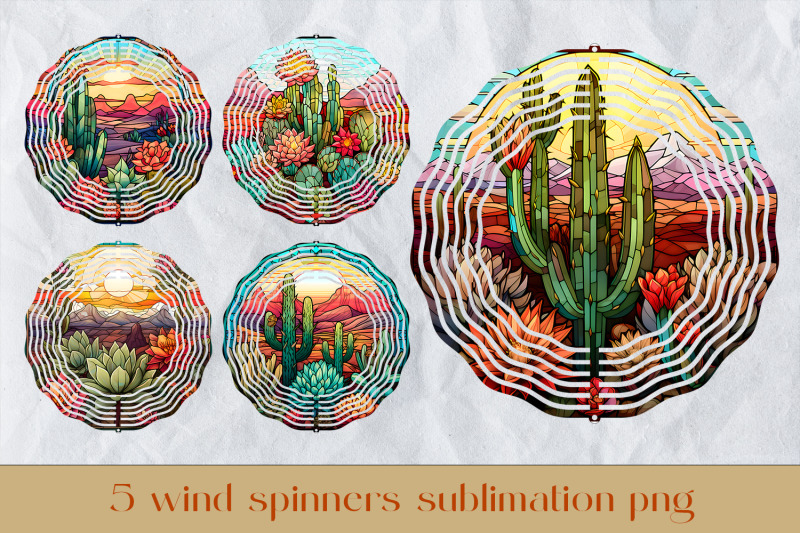 western-wind-spinner-sublimation-cacti-wind-spinner-design