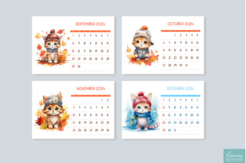 watercolor-cute-cat-wearing-hat-printable-calendar-2024