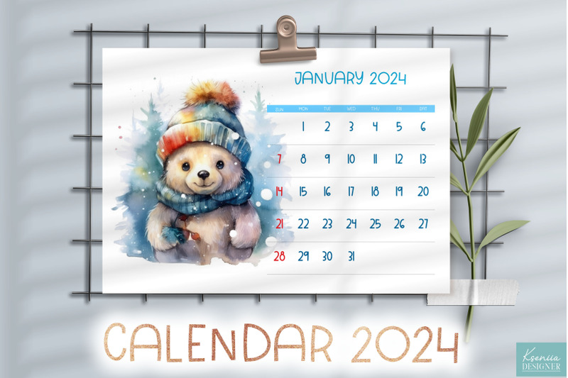 watercolor-cute-bear-wearing-hat-printable-calendar-2024