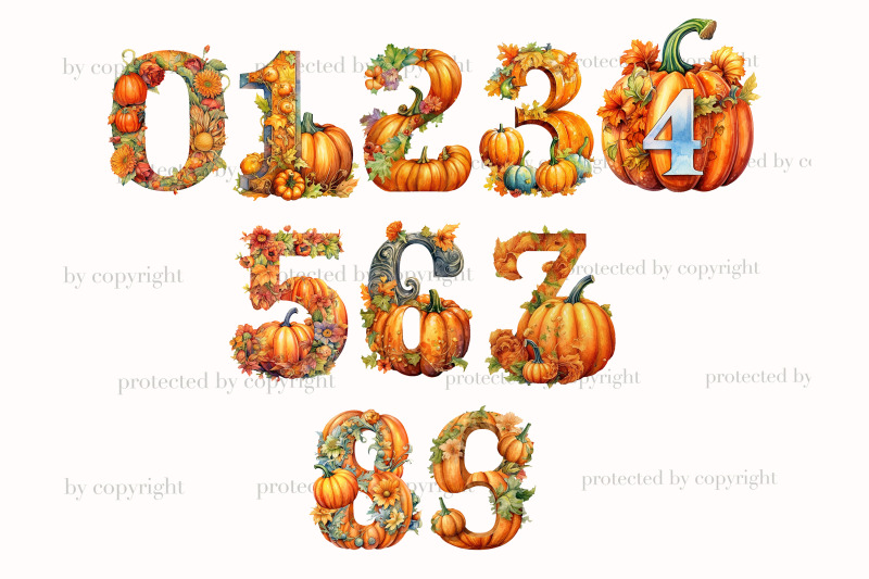 pumpkin-alphabet-wedding-invitation-clipart-set