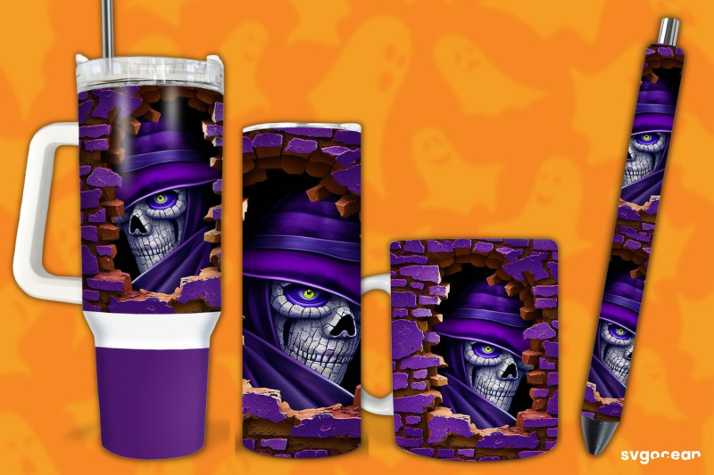 halloween-scytheman-bundle-tumbler-mug-pen