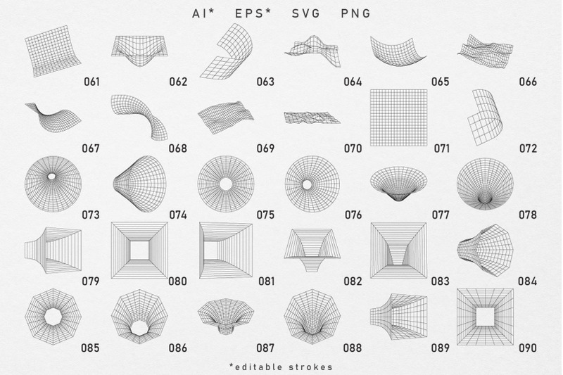 136-wireframe-abstract-geometric-vector-shapes