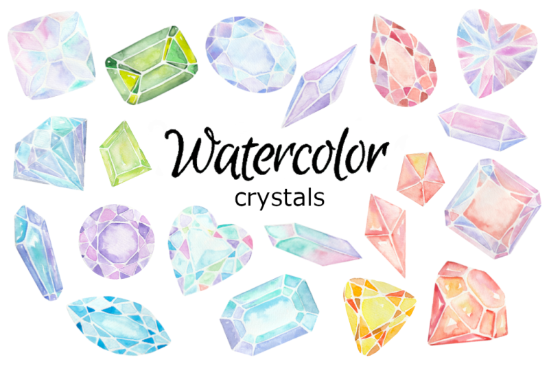 crystals-watercolor-clipart