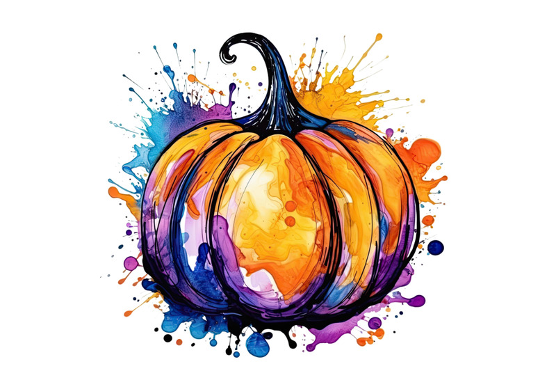 colorful-watercolor-pumpkins-clip-art