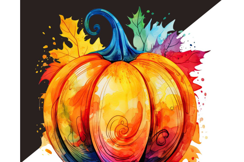 colorful-watercolor-pumpkins-clip-art