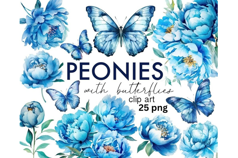watercolor-blue-peony-and-butterfly-png-clipart