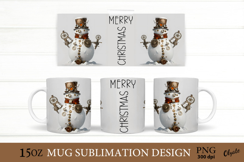 steampunk-sublimation-snowman-mug-png