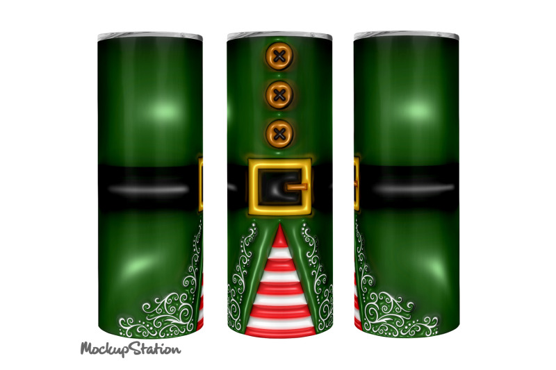 3d-inflated-puff-christmas-tumbler-wrap-puffy-elf-design-sublimation
