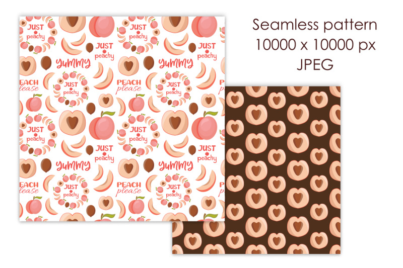 peach-set-vector-flat-style