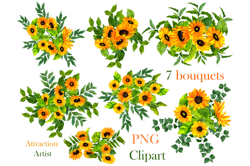 watercolor-sunflower-eucalyptus-clipart