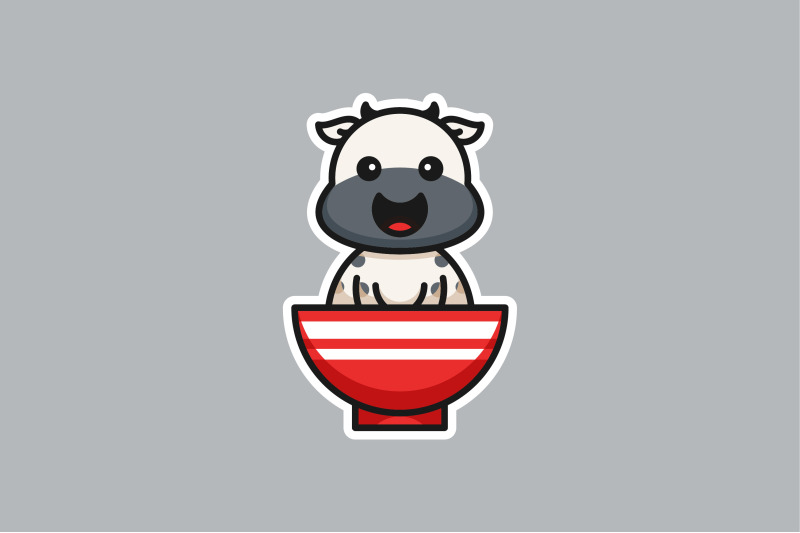 cute-baby-cow-in-bowl-vector-design-template