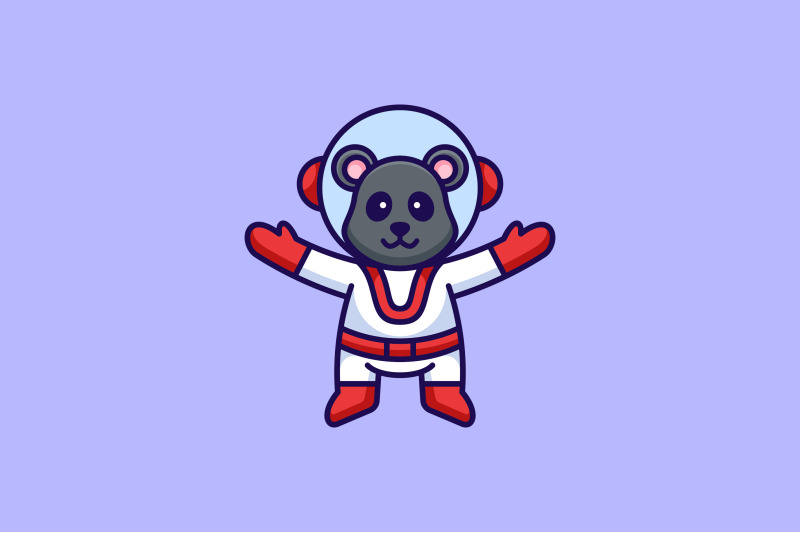 cute-bear-in-astronaut-suit-vector-design-template