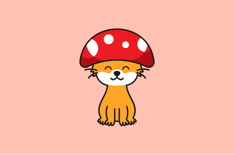 cute-cat-mushroom-logo-vector-design-template